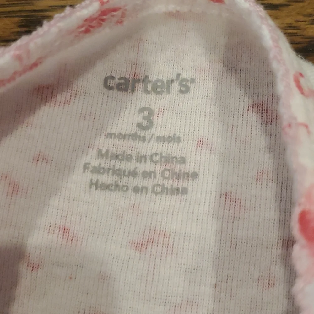 Baby girls Carter's flamingo print sleeper size 3M